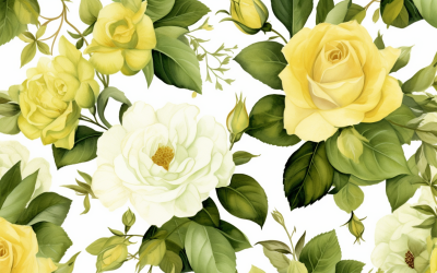 Mazzi di fiori ad acquerello, sfondo dell&amp;#39;illustrazione 578