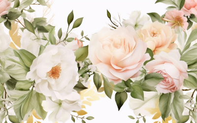 Watercolor Flowers Bouquets, illustration background 527