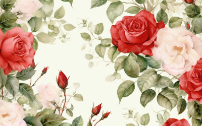 Watercolor Flowers Bouquets, illustration background 579