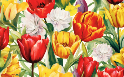Watercolor Flowers Bouquets, illustration background 588