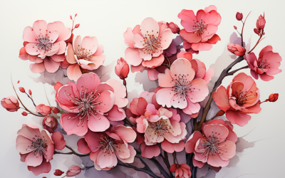 Watercolor Flowers Bouquets, illustration background 594