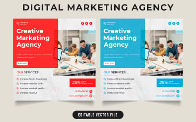 Digital marketing agency web banner design vector