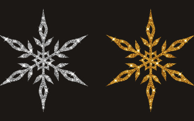 Flocos de neve vetoriais com efeito glitter