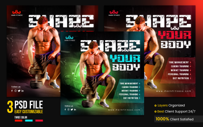 Flyer de fitness et de gym ou conception de publicité sociale dans Photoshop