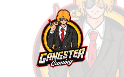Gangster mascotte logo sjabloon