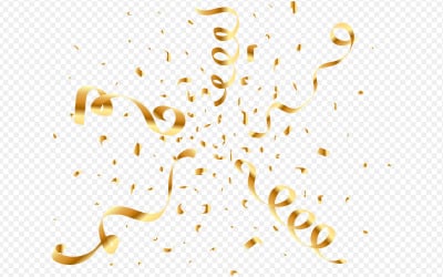 Golden confetti blast design background