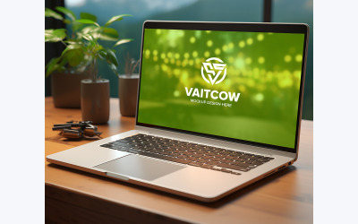 Laptop digital device screen mockup psd, Worktable with digital tablet laptop mockup