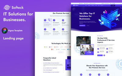 Softeck - IT Solution &amp;amp; Business Service Figma Landing Page Mall