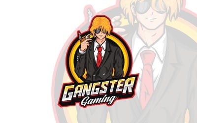 Szablon Logo maskotki gangstera