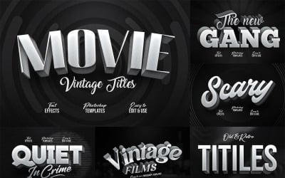 Títulos de películas antiguas: plantillas de Photoshop
