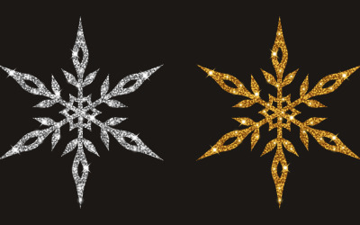 Vectorsneeuwvlokken met een glittereffect