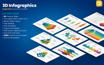 3D-Infografiken Google Slides-Vorlagen
