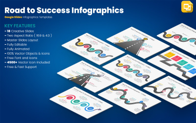 Modelli di presentazioni Google per infografiche sulla strada verso il successo
