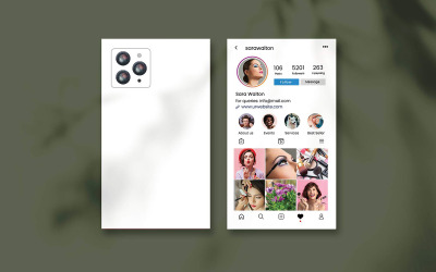 Modello di biglietto da visita in stile Instagram