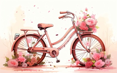Cycle with Pink Balloon Decorated for Valentine day 24