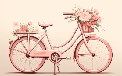 Cykla med rosa ballong dekorerad för alla hjärtans dag 25