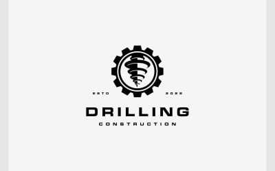 Logo della macchina a ingranaggio dell&amp;#39;ingranaggio di perforazione del trapano