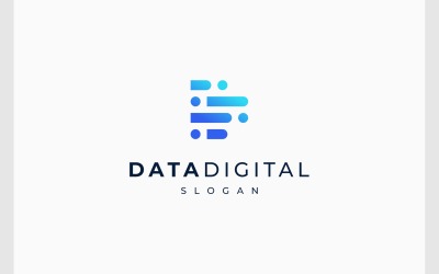 Логотип цифровой технологии данных буквы D