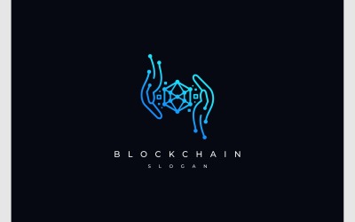 Рука Blockchain Digital Tech логотип