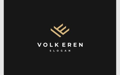 Буква VE EV Gold Luxury Logo
