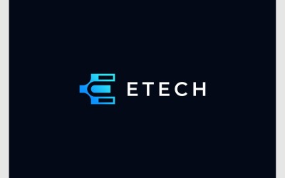 Logo della tecnologia di connessione Lettera E