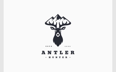 Logotipo De Cuerno De Montaña De Cabeza De Ciervo