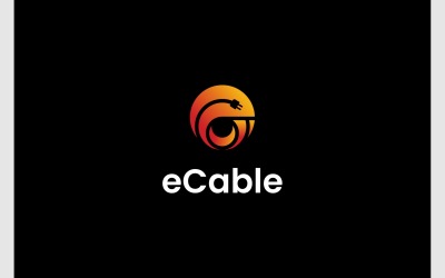 Logotipo eléctrico del enchufe del cable de la letra E