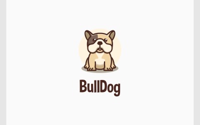 Niedliches Bulldoggen-Maskottchen-Logo