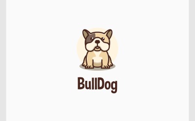 Schattig Bulldog hond mascotte Logo