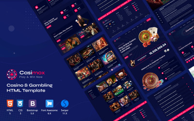 Casimox - Casino &amp;amp; Gambling HTML-mall