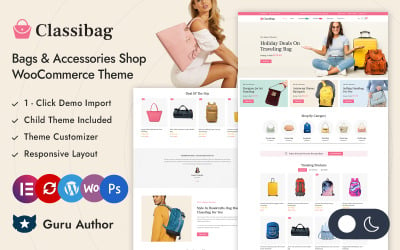 Classibag — магазин сумок и модной одежды Адаптивная тема Elementor WooCommerce