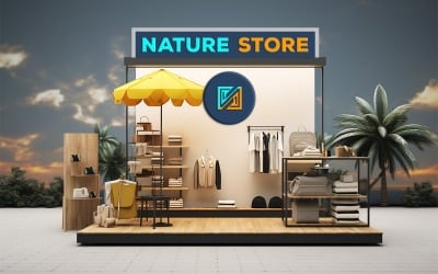 Fashion store mockup | 3d fashion store mockup | 3d view fashion store | fashion house mockup