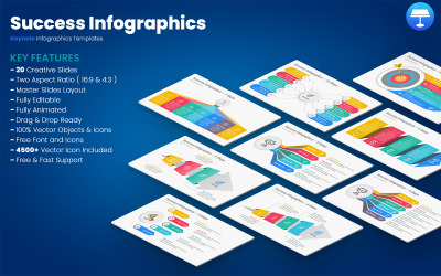 Framgång Infographics Keynote mallar