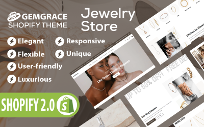 GemGrace – адаптивна ювелірна крамниця Shopify Theme OS 2.0 – підтримка RTL