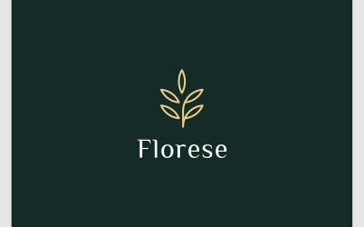 Lettre F Feuille Plante Nature Logo