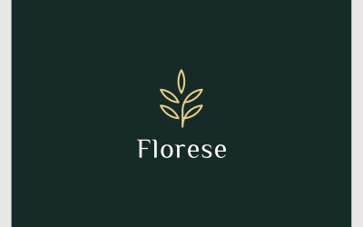 Logo della natura della pianta a foglia della lettera F