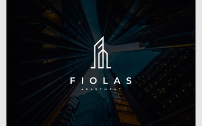 Logotipo Del Apartamento Del Edificio Letra F