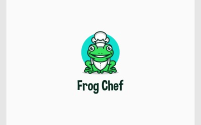 Mascot Frog Toad Chef főzés logója