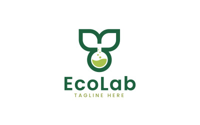 Modelo de design de logotipo natural de laboratório ecológico
