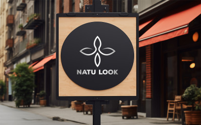 Outdoor sign logo mockup_simple billboard logo mockup_ store out side board mockup