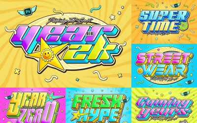 Y2k Text Effects - Photoshop Templates vol.2