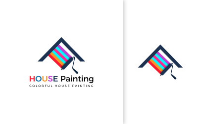 Huis schilderij logo sjabloon