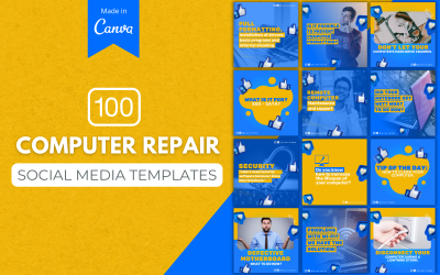 100 modèles Canva de centre de réparation d&amp;#39;ordinateurs pour les médias sociaux