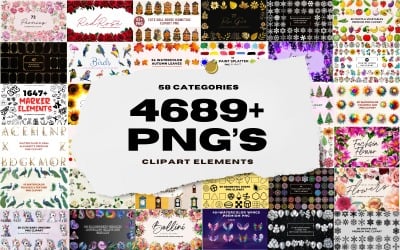 Lot de 4689+ éléments clipart PNG