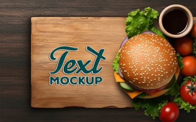 Макет рекламы ресторана Burger | макет рекламы гамбургеров | макет гамбургера | макет презентации бургера