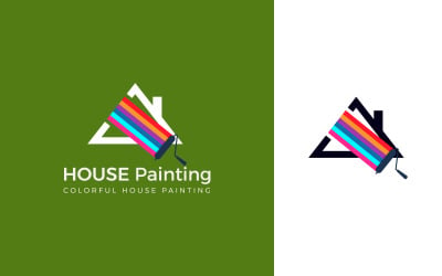 Modèle de conception de logo de maison de peintre