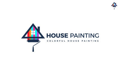 Modèle de conception de logo de peintre en bâtiment