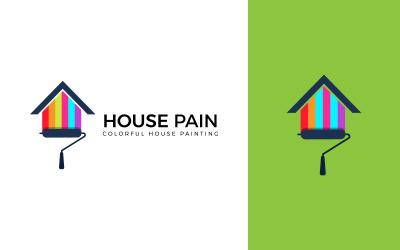 Modèle de logo de maison de peintre