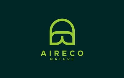 Modello di progettazione del logo ecologico della lettera A