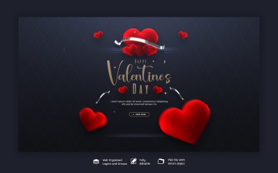Modelo de banner da web para mídia social do Dia dos Namorados